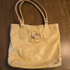 Maurizio Taiuti Elegant Cream/greenish Tote Bag